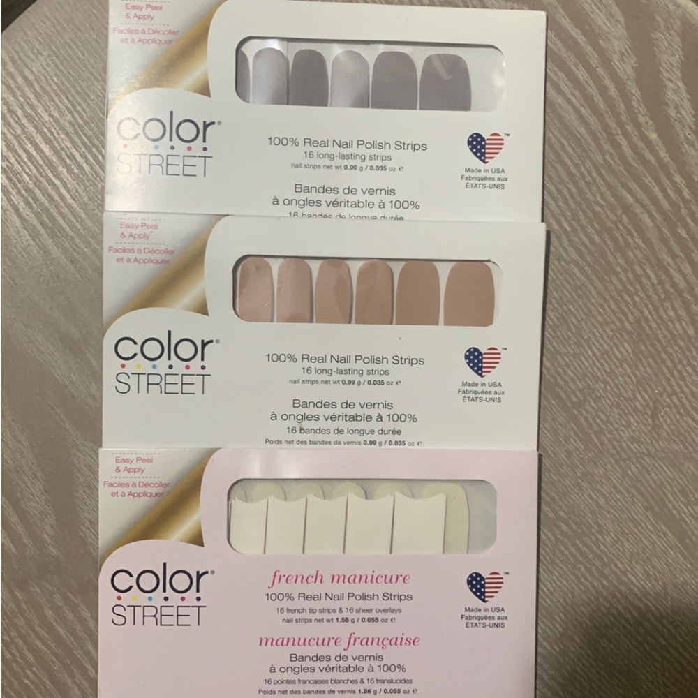 NWT Colorstreet set (purple,nude,French manicure)
